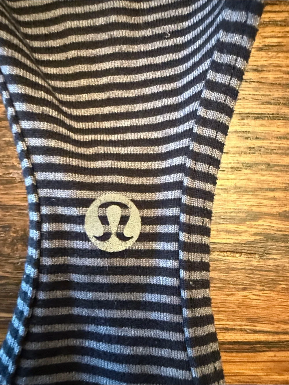 Lululemon Blue Black Stripe Racerback Athletic Tank Top Stretch Yoga Workout